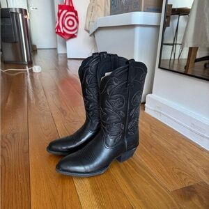 Ariat Heritage R Toe Western Boot - Black